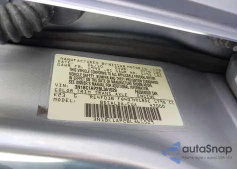 2011 Nissan Versa 1.8S из США, поврежденный, VIN 3N1BC1AP2BL361529